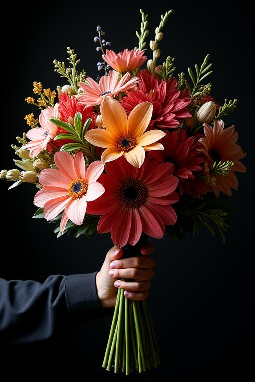 珍しい花材を使ったアーティスティックなブーケ